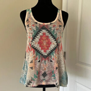 Gaze USA Multicolor Abstract Design Swing Sweater Tank Top Size S